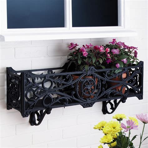 silver metal window box|wrought iron window boxes cheap.